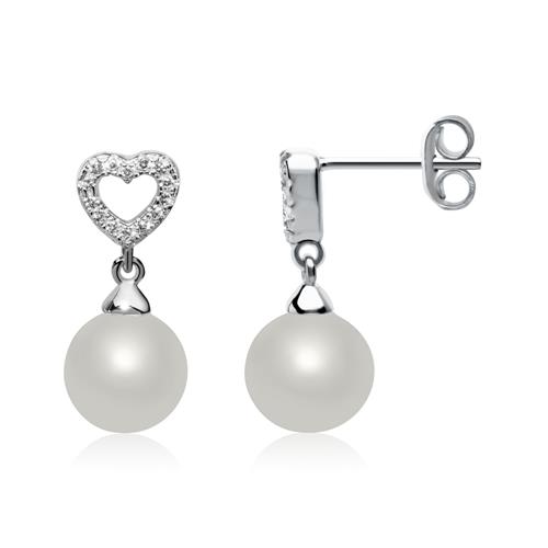 Ladies Earrings Made Of 925 Silver Beads And Zirconia