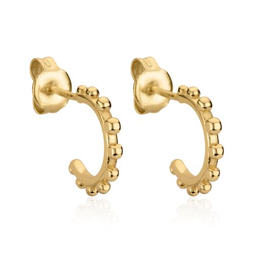 Ohrringe - Damen Creolen Dots aus vergoldetem 925er Silber  - Onlineshop The Jeweller