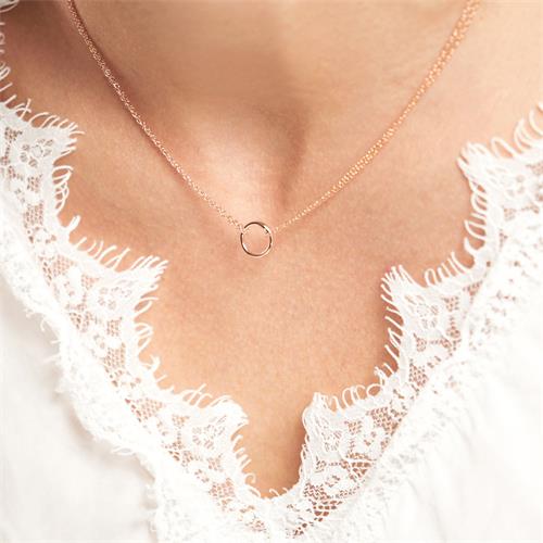 Necklace Round Pendant Rose Gold Plated Pendant