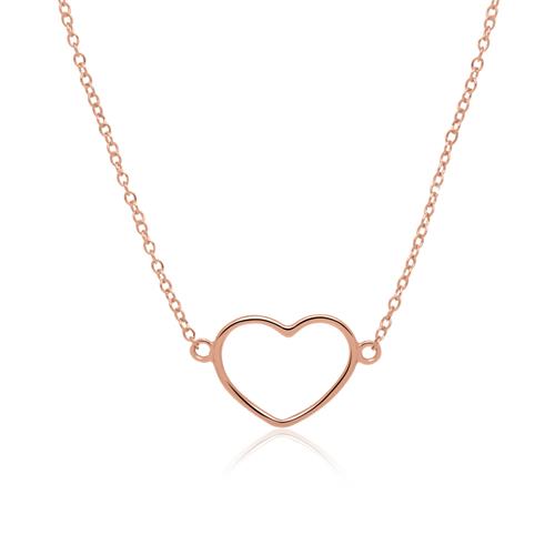 Heart Necklace In Rose Gold-Plated 925 Silver