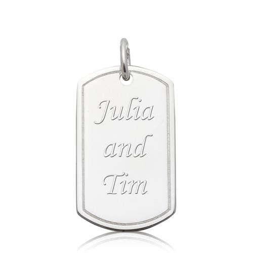 Gravierbares 925 Sterling Silber Dog Tag