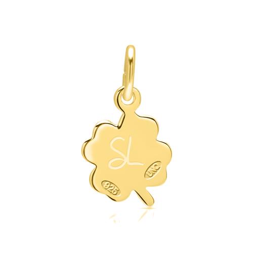 Silver Pendant & Necklace Clover Gold Plated