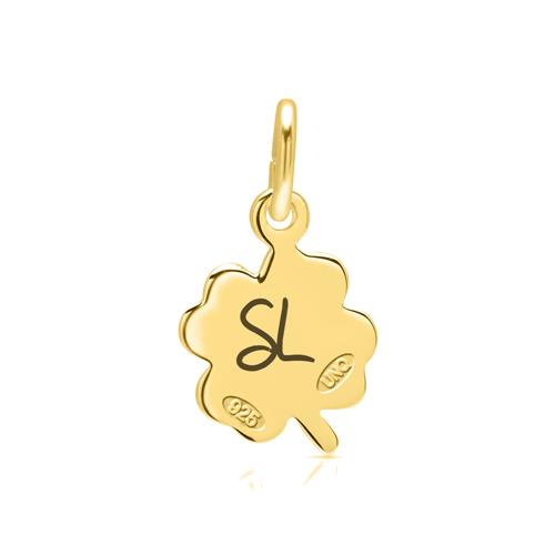 Sterling Silver Pendant Clover Gold-Plated
