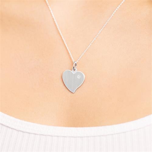 Sterling Sterling Silver Pendant Matted Zirconia