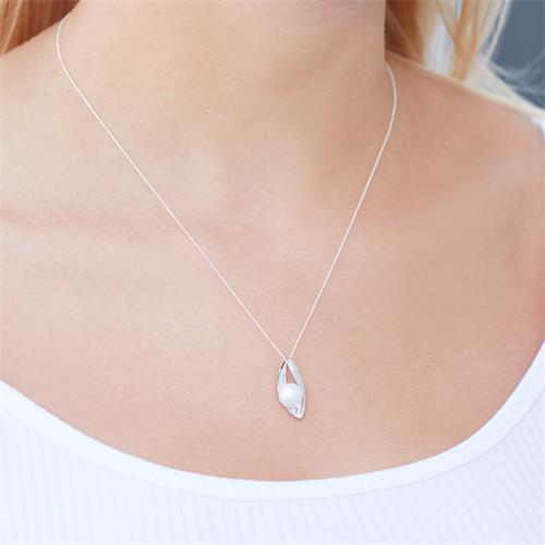 Anchorchain Silver With Pearl Pendant