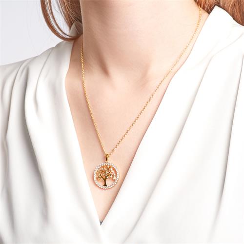 Necklace With Gold-Plated Tree Of Life Pendant
