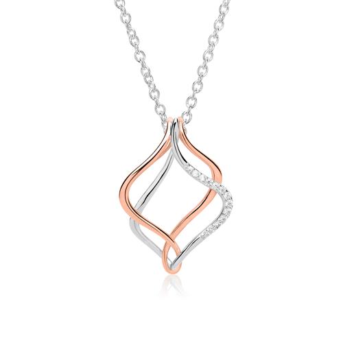 Anchorchain With Pendant Sterling Silver Bicolor