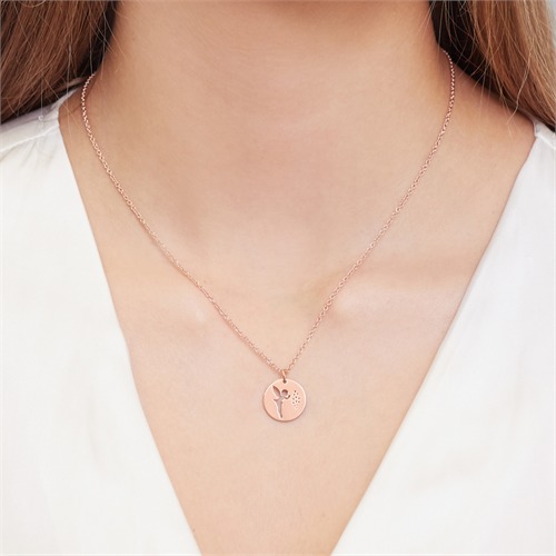Necklace Pendant Sterling Silver Rose Gold Plated