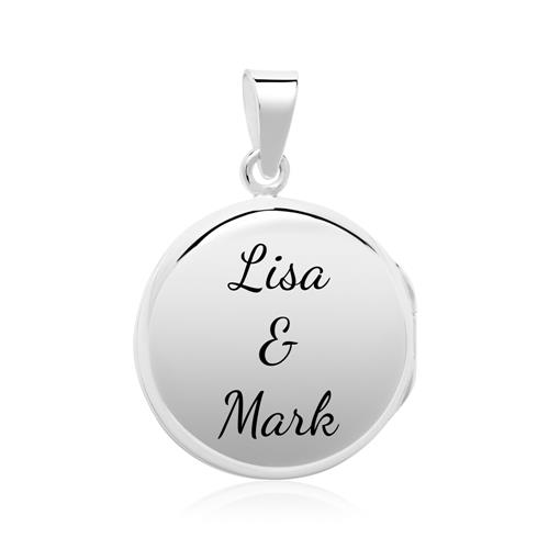 Necklace With Engravable Locket In Sterling Silver