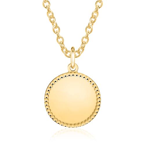 Round Pendant In Gold-Plated Sterling Silver