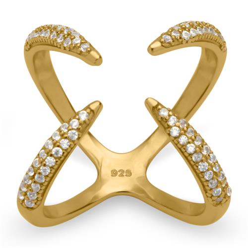 Ringe - Funkelnder Xing aus 925er Silber vergoldet  - Onlineshop The Jeweller