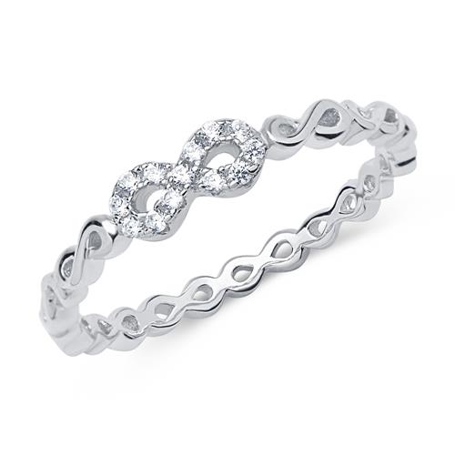 Sterling Silver Infinity Ring With Zirconia