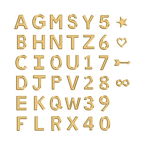 14K Goldkette Buchstaben für Damen