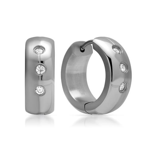 Partially Polished Hoops Of Titanium With Zirconia