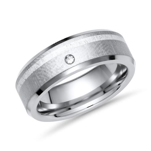 Exklusiver Ring Titan Einlage Silber & Brillant