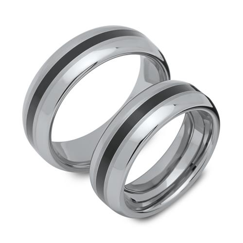 Wedding Rings Tungsten Lacquer Inlay Incl. Engraving