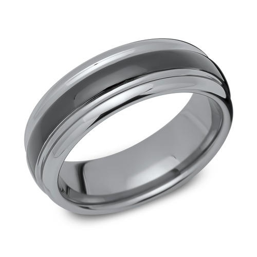 Wedding Rings Tungsten Ion Coated Engraving