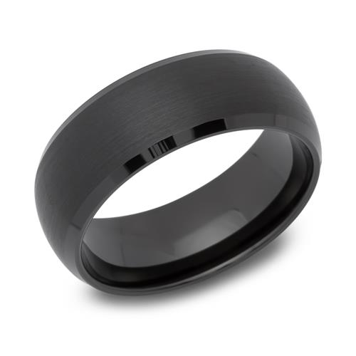 Wolframring schwarz, runde Oberfläche