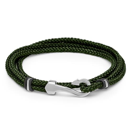 Armband Textil grün mit Hakenverschluss