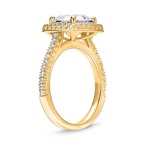 Zirconia set ring in 925 silver, gold-plated
