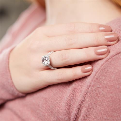 Sterling Sterling Silver Engagement Ring Zirconia