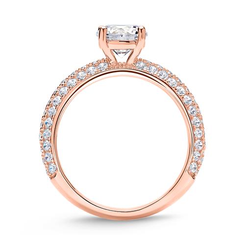 925 silver rosé gold plated ring with zirconia