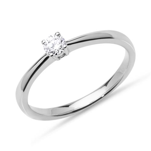14ct White Gold Engagement Ring Diamond 0,15 Hoops