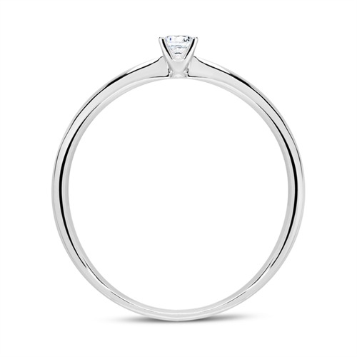 14K Weißgold Ring mit Diamant 0,10 ct.