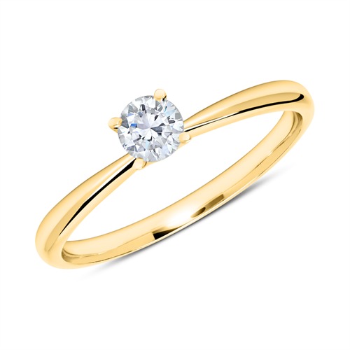 18ct Gold Ring With Diamond 0,25 ct.