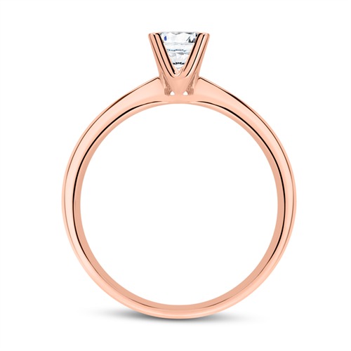 14ct Rose Gold Ring With Diamond 0,50 ct.