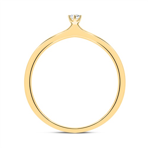 Ring Of 14ct Gold With Diamond 0,05 ct.