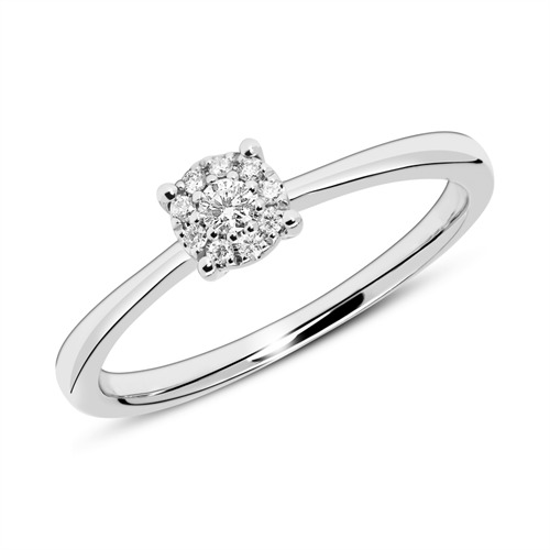 Engravable Ring In 14ct White Gold With Diamonds
