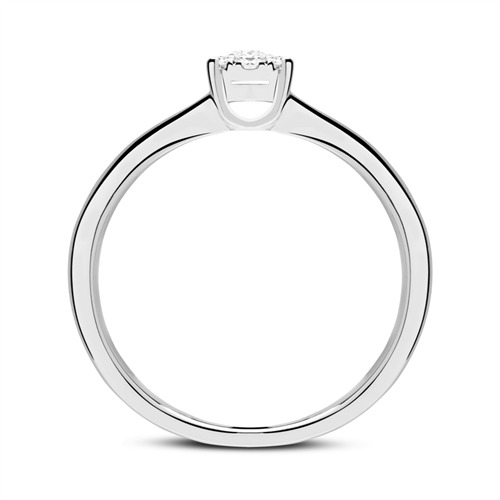 Engravable Ring In 14ct White Gold With Diamonds