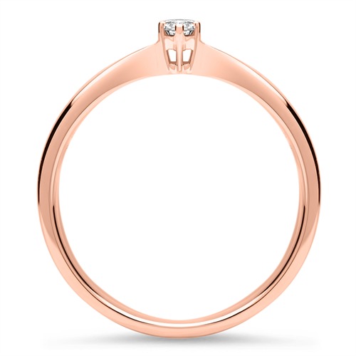 Engagement Ring In 14ct Rose Gold With Diamond 0,05 ct.