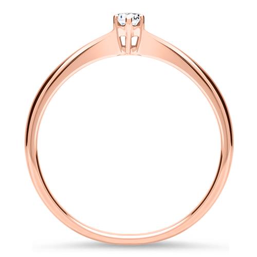 18K Pink Gold Ring With Lab-Grown Diamond