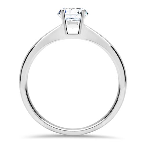 Solitaire Ring In 18K Witgoud Met Lab-Gekweekte Diamant