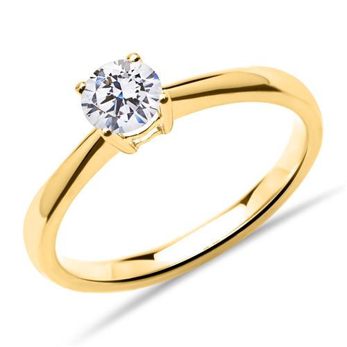 18K Gold Solitaire Ring With Lab-Grown Diamond