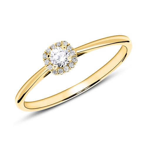 Ring In 14ct Gold With Diamonds