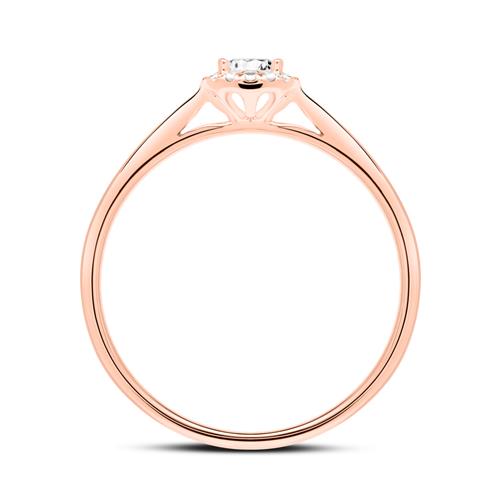 14ct Pink Gold Engagement Ring With Diamonds