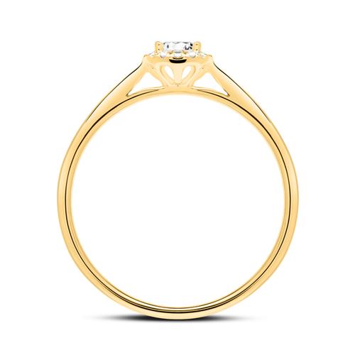 🦚 18K Gold Verlobungsring mit Di...