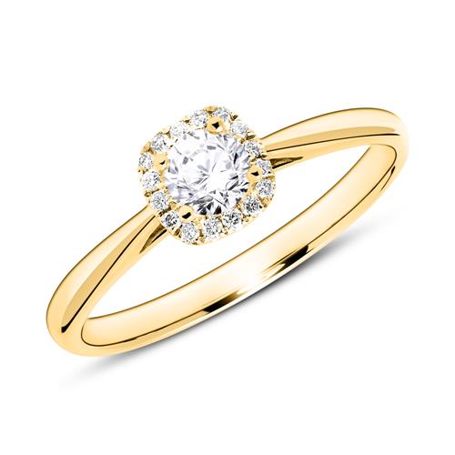 Ring aus 14K Gold mit Diamanten