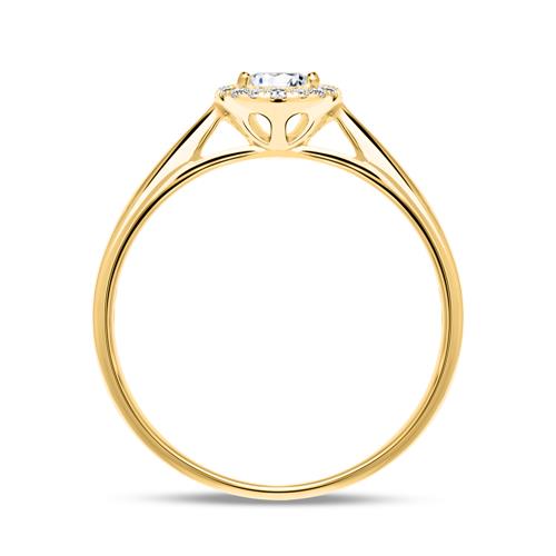 🦚 Verlobungsring aus 14K Gold mi...