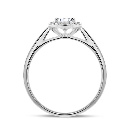 950 Platina Halo Ring Met Diamanten