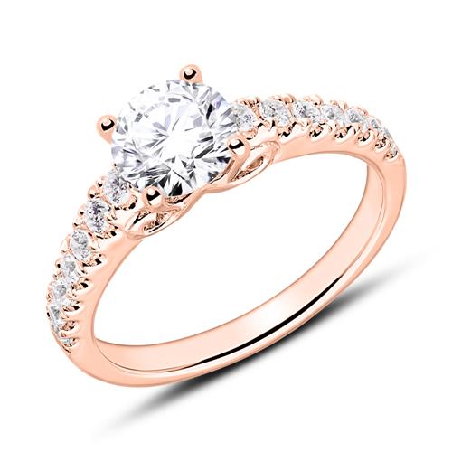 Verlobungsring aus 750er Roségold mit Diamanten