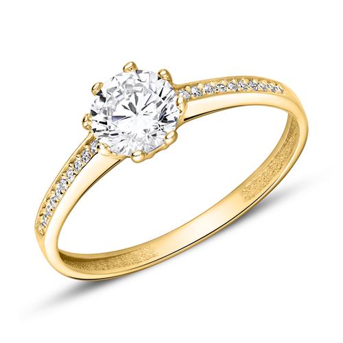 Engagement Ring In 9K Gold With Zirconia