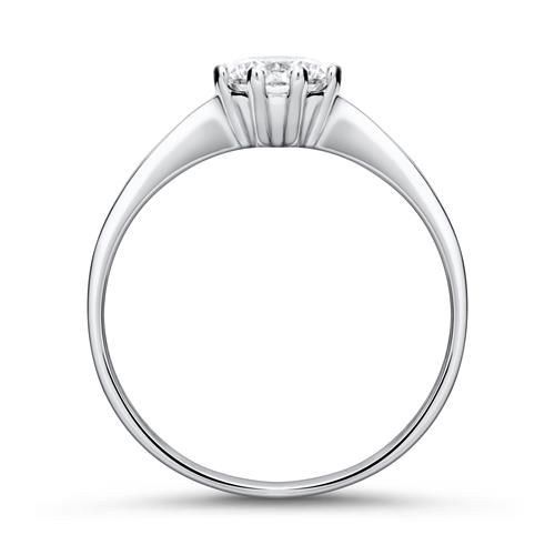 Ring in 375 white gold with zirconia