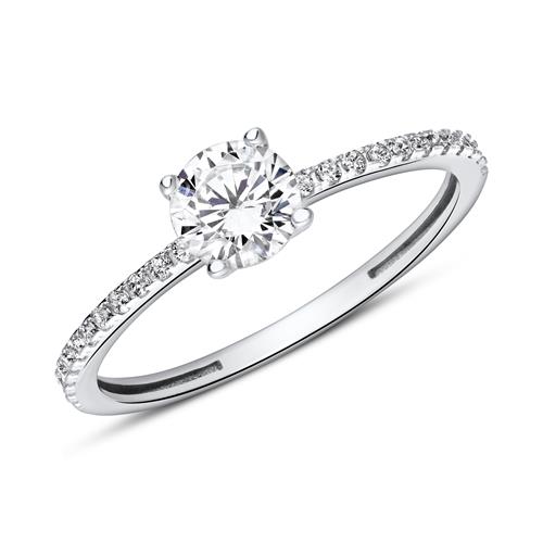 Engagement ring in 9K white gold with zirconia