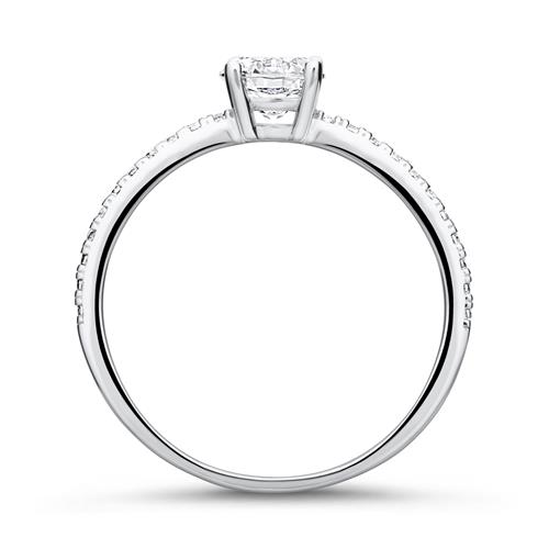Engagement ring in 9K white gold with zirconia