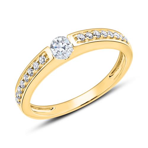 Diamantbesetzter Ring aus 14-karätigem Gold