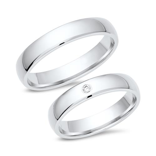 Wedding Rings 18ct White Gold With Diamond